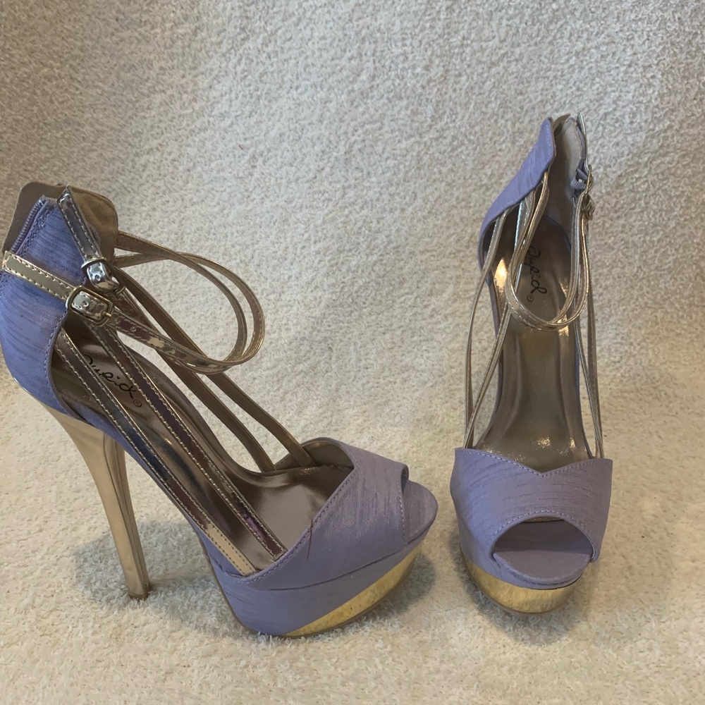Elegant Purple Peep-Toe Heels